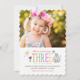Invitación Viñetas coloreadas Invitan a Fiesta de tercer cump