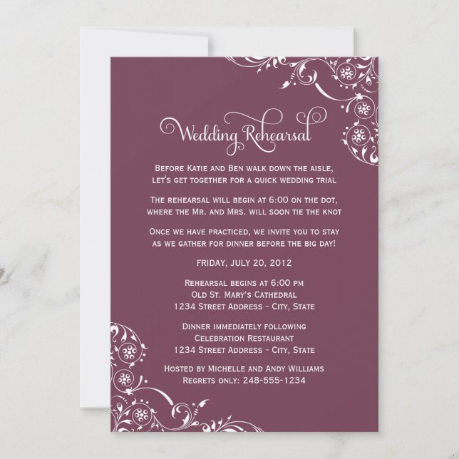 Invitación Viñetas de época Boda ensayo y cena (Anverso)