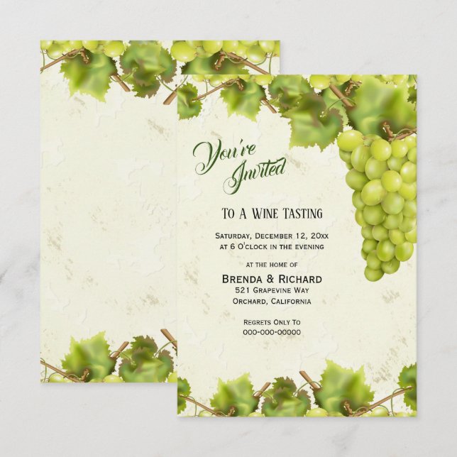 Invitación Viñetería de uva (Anverso / Reverso)