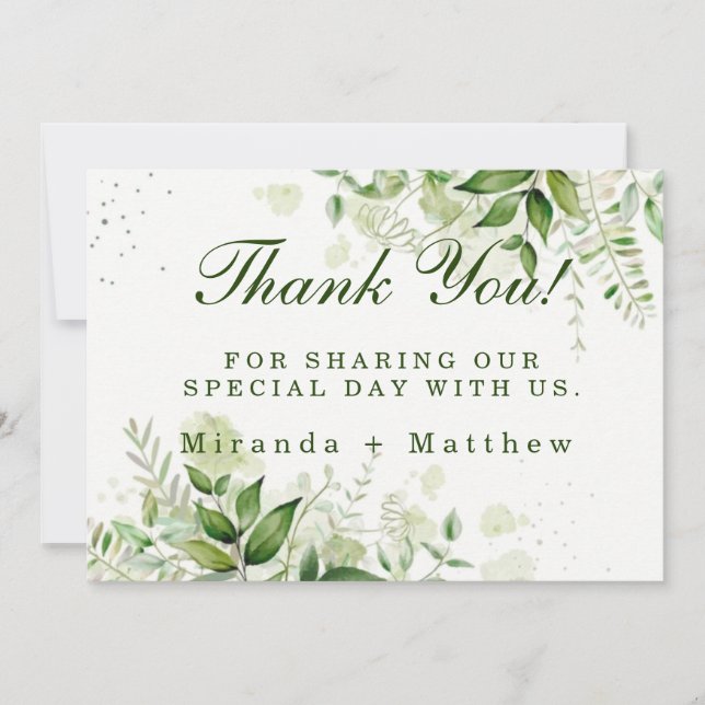 Invitación Vineyard Boda de la vegetación rústica Gracias Car (Anverso)