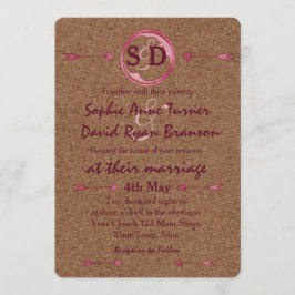 Invitación Vineyard Cork Stains Red Wine Boda