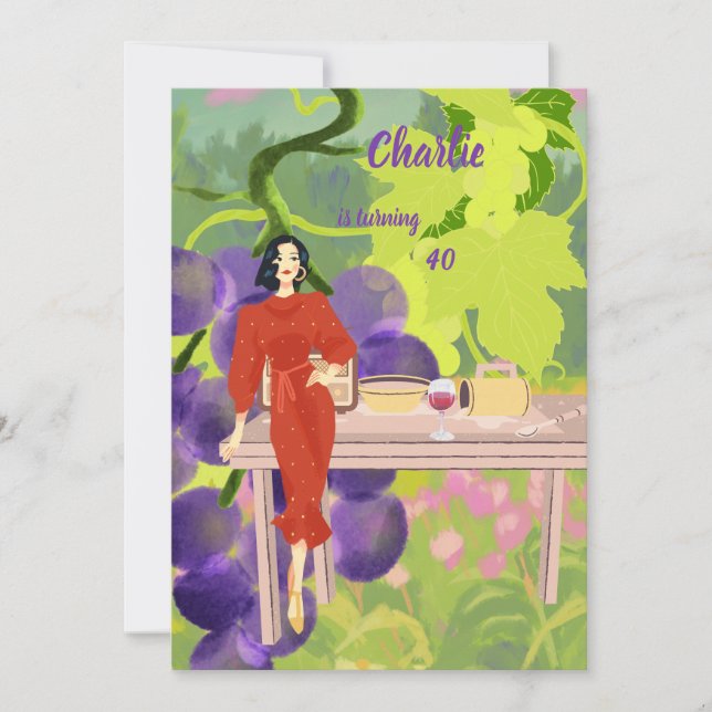 Invitación Vineyard Elegance cumpleaños (Anverso)