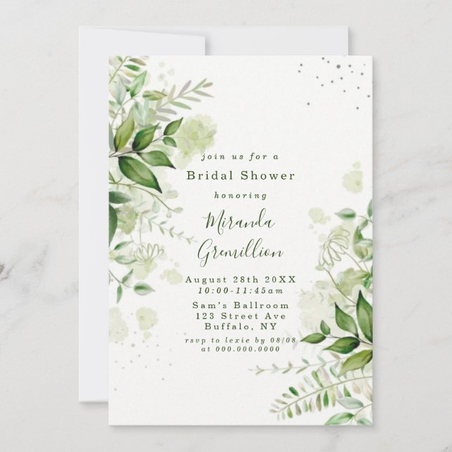 Invitación Vineyard White Bridal Shower (Anverso)