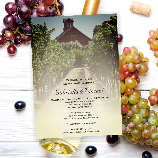 Invitación Vineyard y el Boda Rústico del Barn Rojo (Subido por el creador)