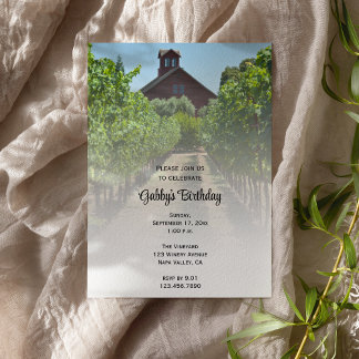 Invitación Vineyard y la fiesta del cumpleaños del Red Barn