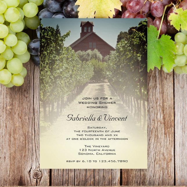 Invitación Vineyard y Red Barn Wedn Wedding Shower (Subido por el creador)