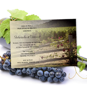 Invitación Vineyard y Rosa Fence Post Boda Brunch