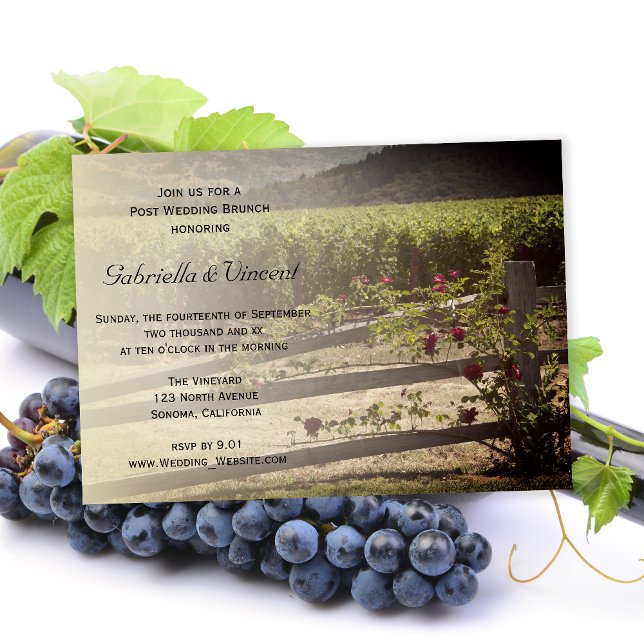 Invitación Vineyard y Rosa Fence Post Boda Brunch (Subido por el creador)