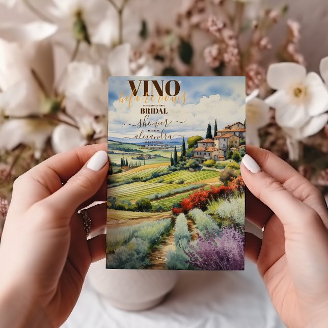 Invitación Vino acuarela antes de la ducha de novia (Subido por el creador)