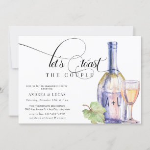 Invitación Vino acuarela   Elegante Partido de Participación