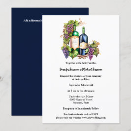 Invitación Vino acuarela minimalista botellas de vino