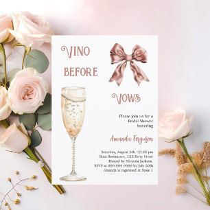 Invitación Vino antes de jurar arco rosa Ducha de novia