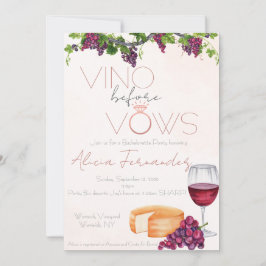 Invitación Vino antes de la bachillerato/fiesta de novias
