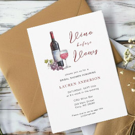 Invitación Vino antes de la degustación de Vows
