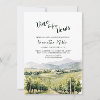 Invitación Vino antes de la ducha de novias de vino