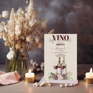 Invitación Vino antes de la Voz, Bodega, Ducha Nupcial Chatea