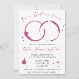 Invitación Vino antes de las Vacas, vino, manchas de vino, du