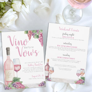 Invitación Vino antes de los votos Fiesta de soltera