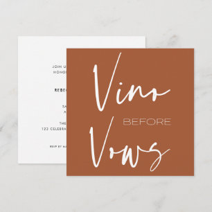 Invitación Vino antes de prometer una novia de sabor a vino d