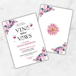 Invitación Vino Antes De Vacas Tema Vino Floral Ducha De Novi