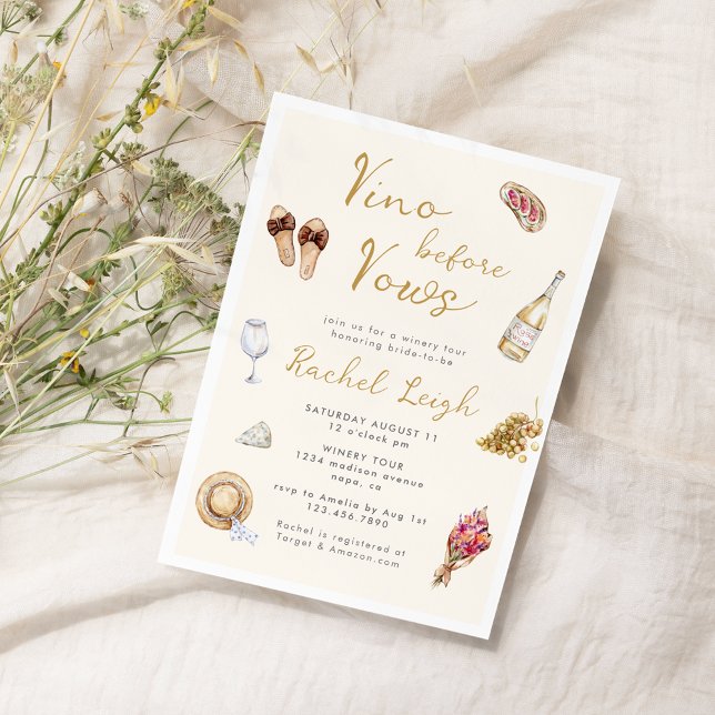 Invitación Vino antes de vales Bodega Picnic Bachelorette Inv (Subido por el creador)