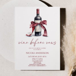 Invitación Vino Antes De Var Botella De Vino Rojo Bow Ducha D