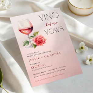 Invitación Vino Antes De Var El Tema Del Vino Rosa Ducha Brid