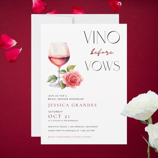 Invitación Vino Antes De Var El Tema Del Vino Rosa Ducha Brid (Subido por el creador)