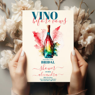 Invitación Vino Antes De Var Elegante Ducha De Novias De Vino
