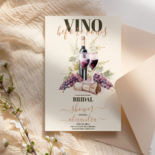 Invitación Vino Antes De Var Elegante Ducha De Novias De Vino
