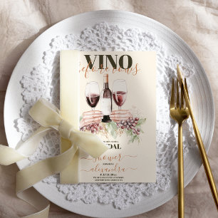 Invitación Vino Antes De Vocar Vino Rosa Degustar Ducha Britá