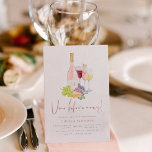 Invitación Vino Antes De Vocar Vino Rosa Degustar Ducha Britá<br><div class="desc">Celebra la futura novia con nuestra invitación a la ducha de novias con vino "Vino antes de las Vacas". El diseño de la moda se caracteriza por un ilustracion acuático con una botella rosada, una copa de champán, una copa de vino tinto, una copa de vino blanco, uvas, queso y...</div>