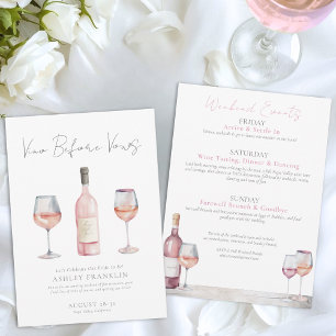 Invitación Vino Antes de Votos de Vino Despedida de Soltera