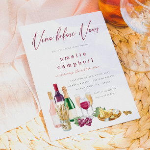 Invitación Vino Antes de Votos Despedida de Soltera con Vino