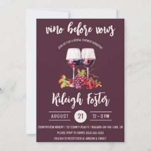 Invitación Vino antes de votos, vino, botellas, ducha de novi