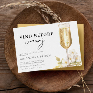 Invitación Vino antes de Vows elegante acuarela Ducha Nupcial
