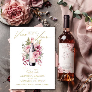Invitación Vino antes de Vows elegante acuarela Ducha Nupcial
