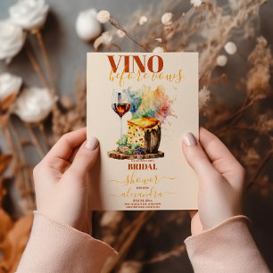 Invitación Vino antes de Vows Gold Floral Británica Ducha