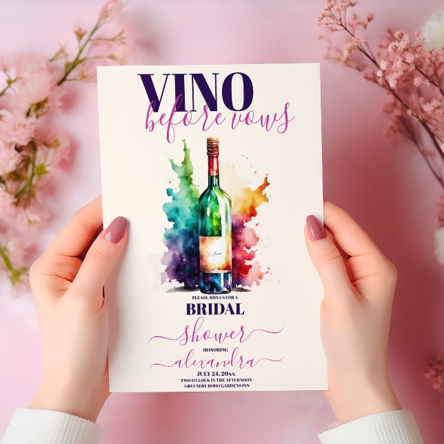 Invitación Vino antes de Vows Vino Ducha Bridal Borgoña (Subido por el creador)