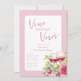 Invitación Vino antes de Vows Vino País Bachelorette