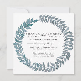 Invitación Vino azul de acero | Fiesta de aniversario de acua