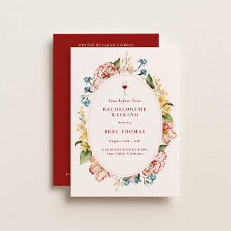 Invitación Vino Before Vows Bachelorette Weekend