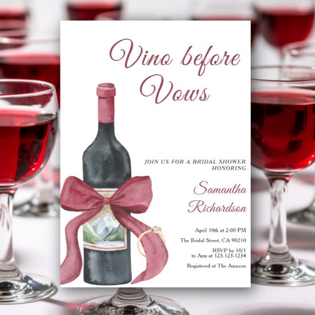 Invitación Vino before Vows Bridal Shower (Subido por el creador)