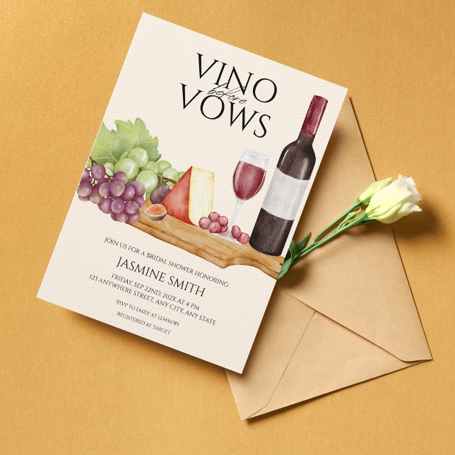 Invitación Vino before Vows Charcuterie Board Bridal Shower (Subido por el creador)