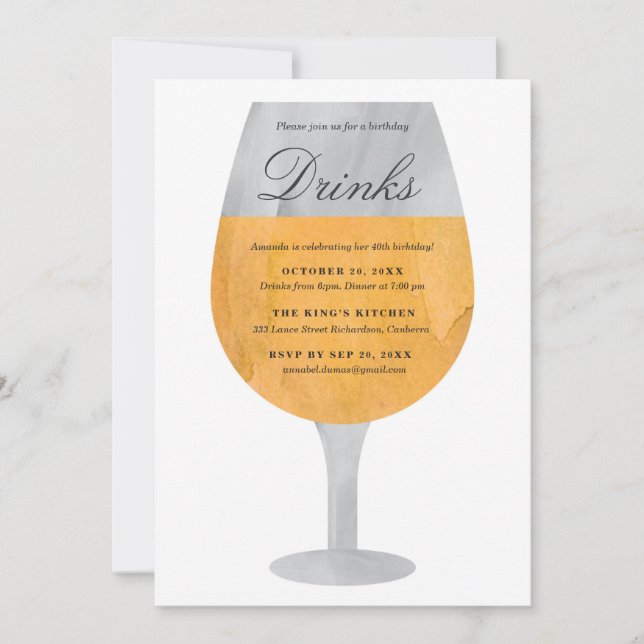 Invitación Vino blanco (Anverso)