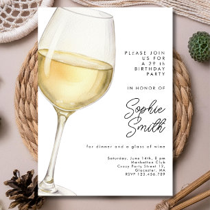Invitación Vino blanco envejecido a la perfección fiesta de c