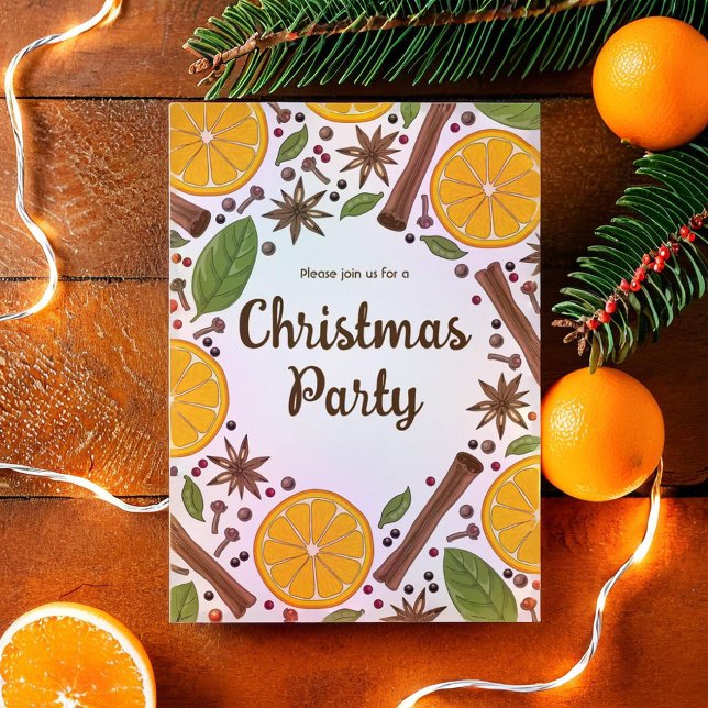 Invitación Vino caliente de Navidad picante (Christmas mulled wine spicy invitation)