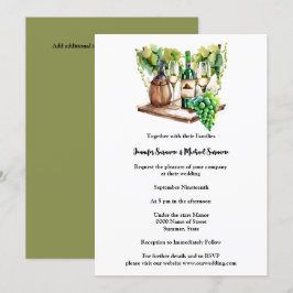 Invitación Vino color de agua minimalista botellas país de uv