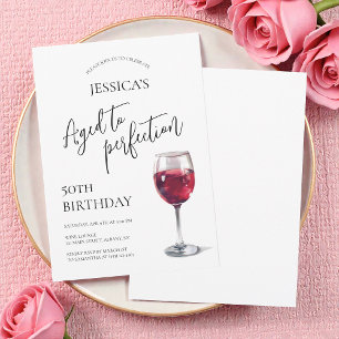 Invitación Vino con guión envejecido a la perfección Cumpleañ