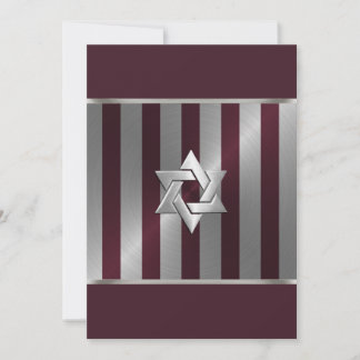 Invitación Vino de Bar Mitzvah y franja de plata